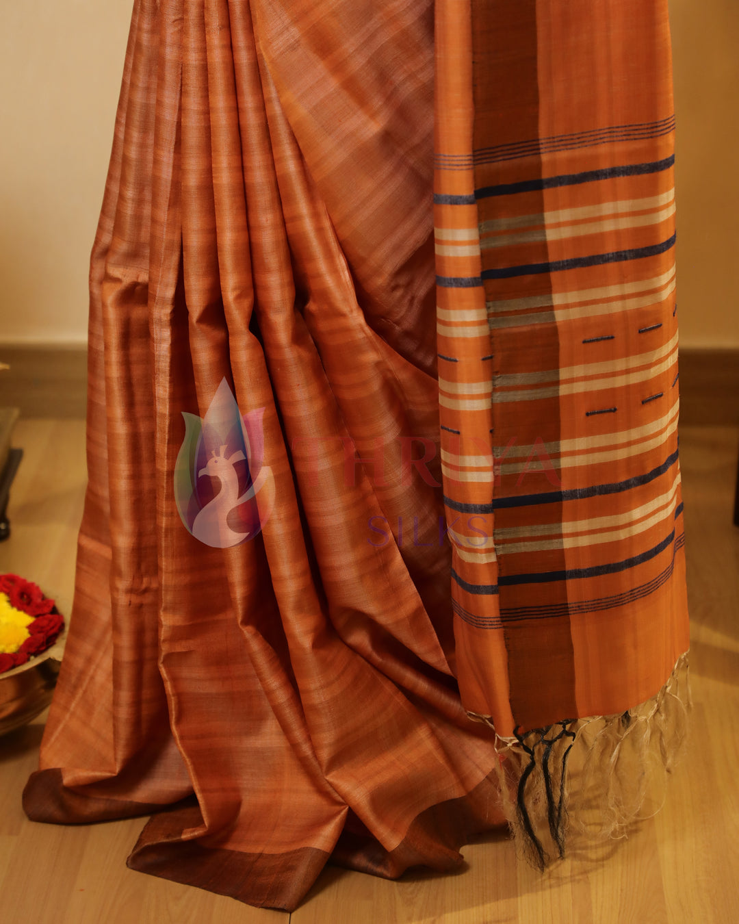 Orange Tussar Saree - TSW150306
