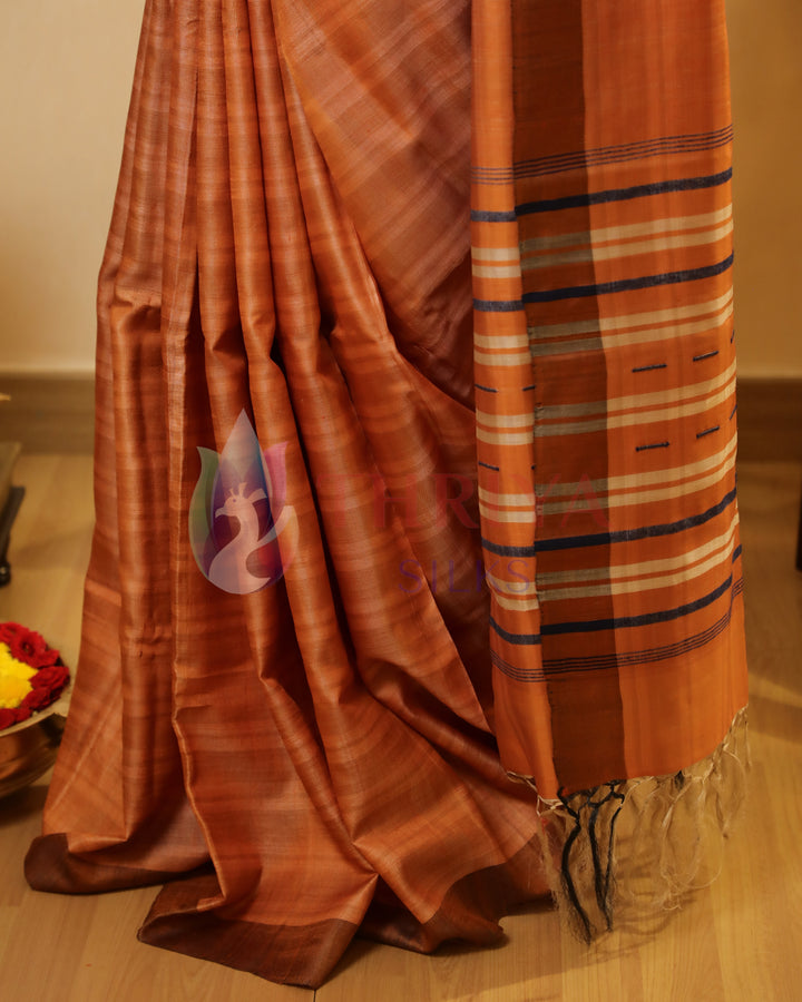 Orange Tussar Saree - TSW150306