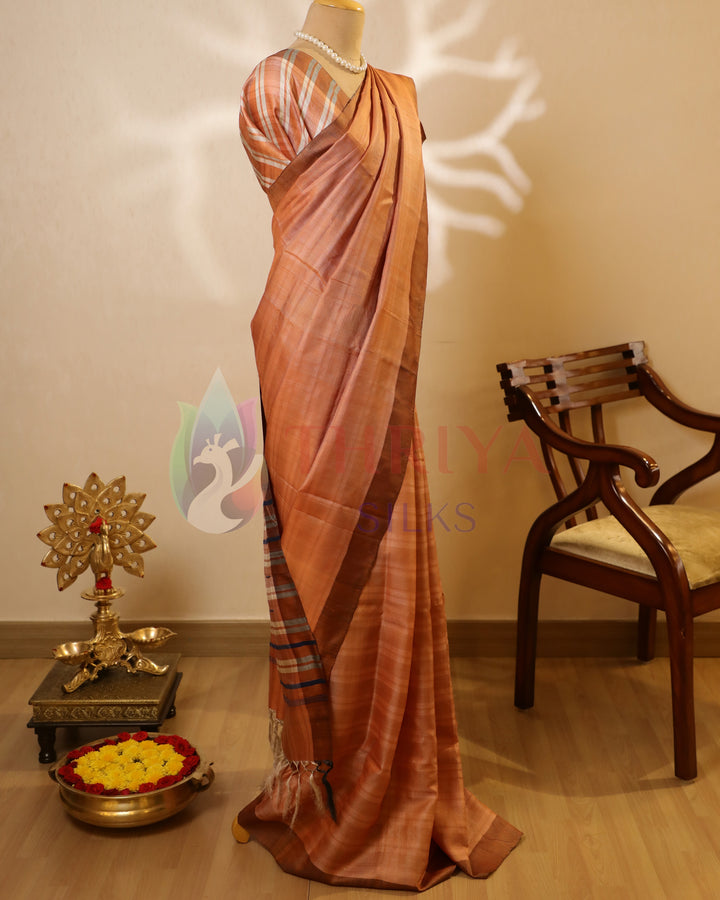 Orange Tussar Saree - TSW150306