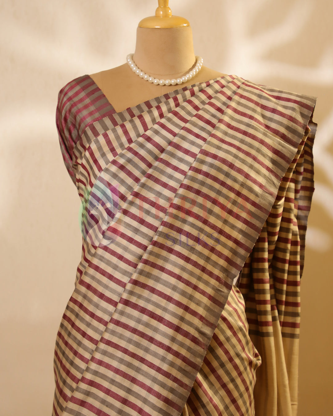 Gray & Pink Kattam Tussar Saree - TSW150313