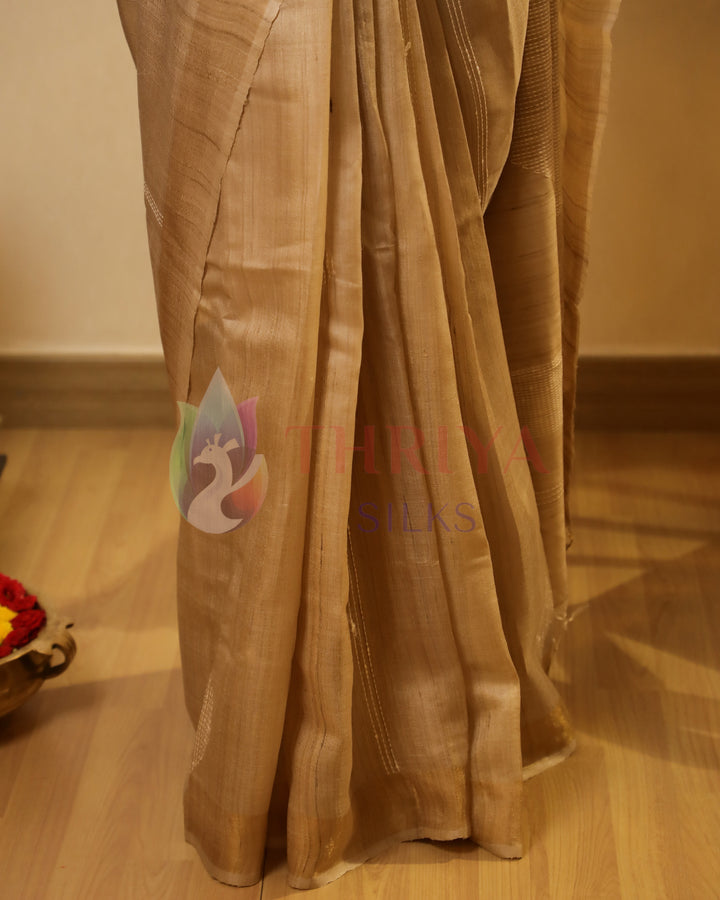Beige Tussar Saree - TSW150309
