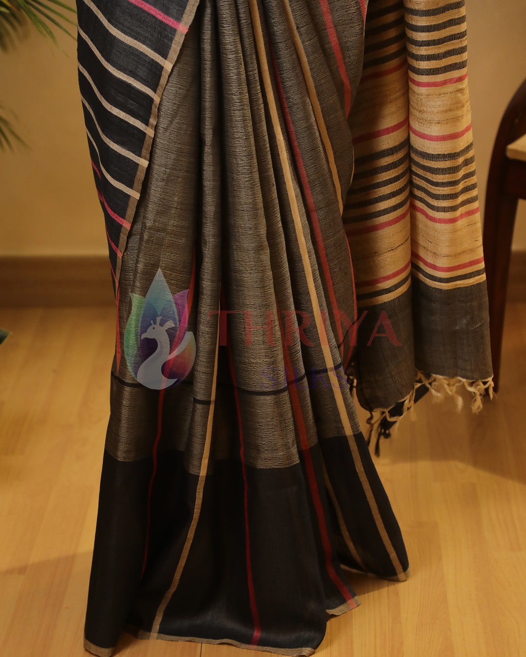 Half White Tussar Saree - TSW150303