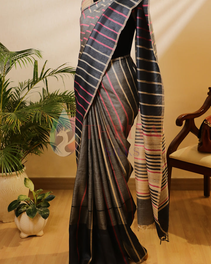 Half White Tussar Saree - TSW150303