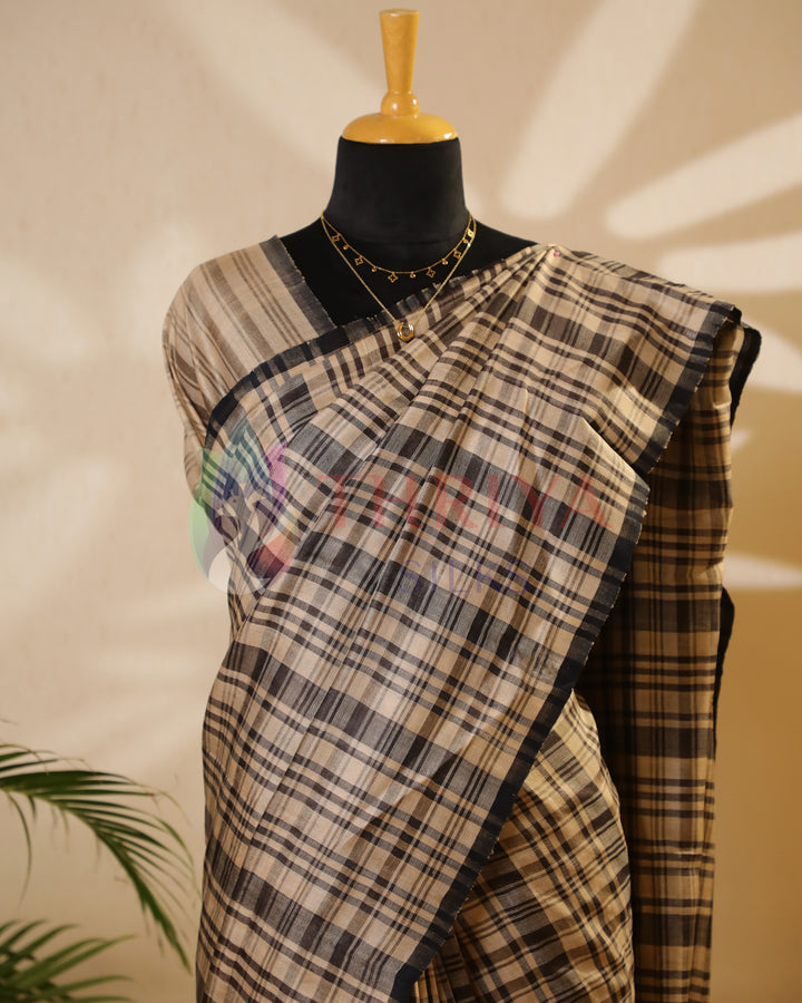 Half White With Black Tussar Saree - TSW150301