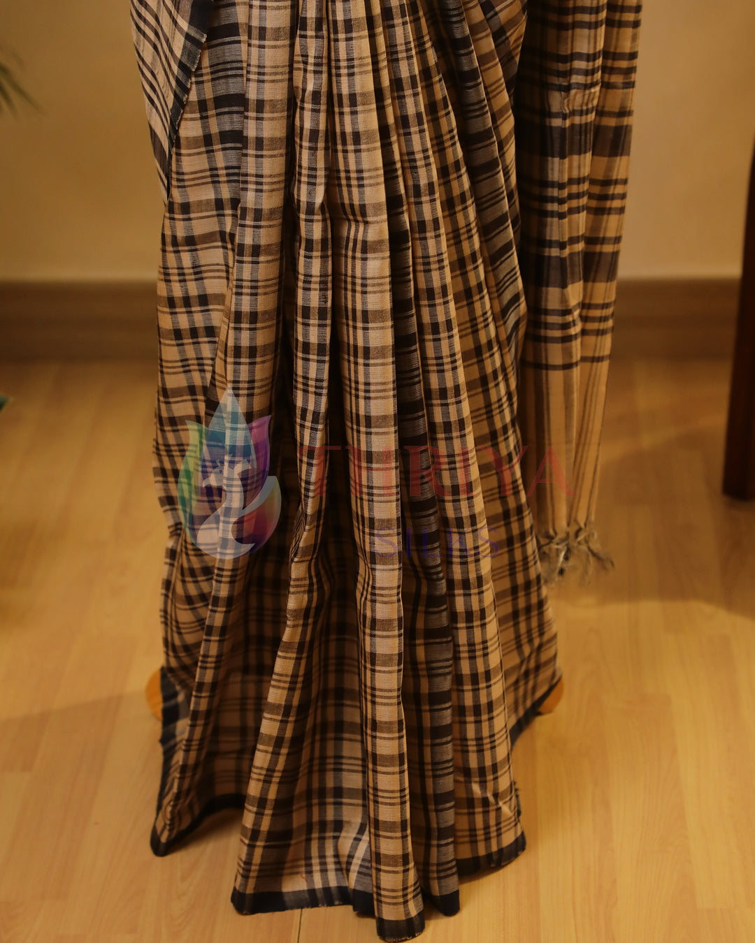 Half White With Black Tussar Saree - TSW150301