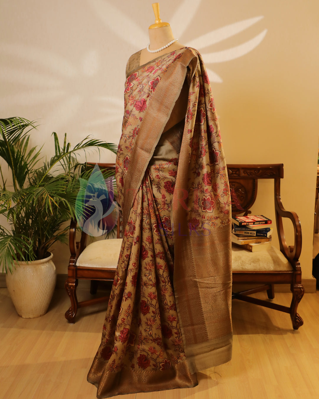 Chikku & Pista Green Tussar Saree - TWFMN0801