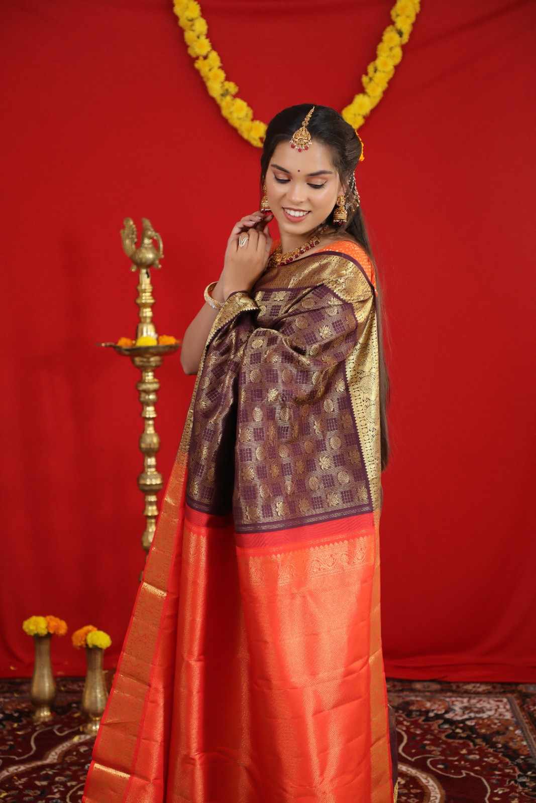 Brown Kanchipuram Silk Saree - TSW040901