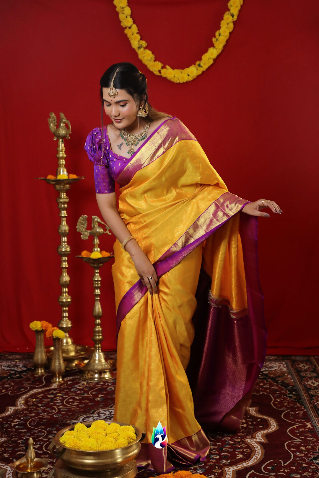 Yellow Kanchipuram Silk Saree - TS240801
