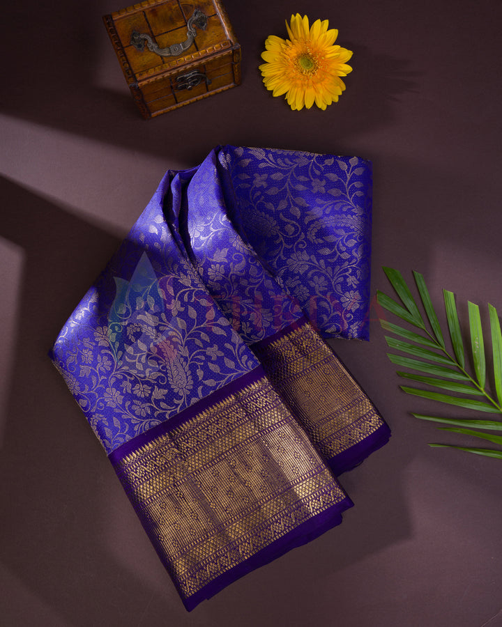Purple Korvai Kanchipuram SIlk Saree with  2G Zari - TSW120103