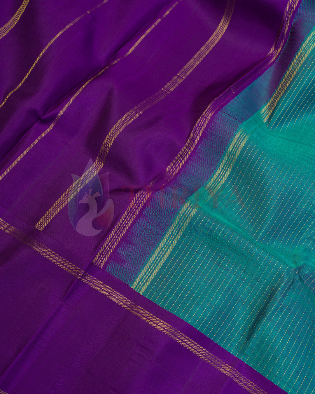 Peacock Green Kanchipuram Silk Saree with 3G - TSW1310
