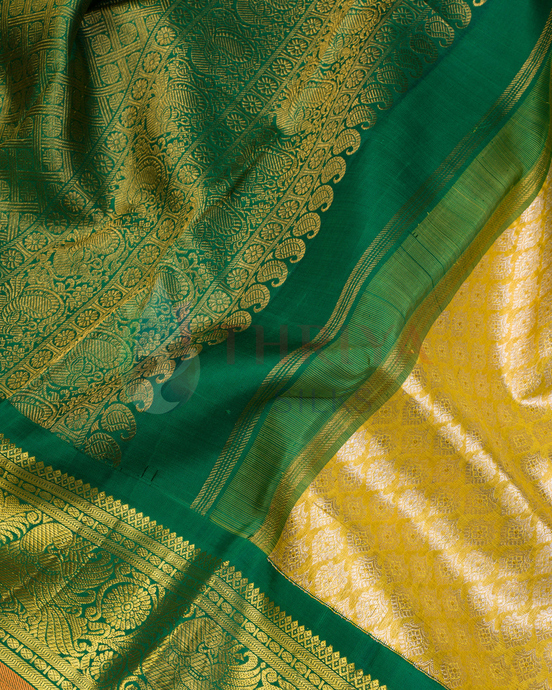 Yellow Kanchipuram Silk Saree With Pure Zari - TSW1221