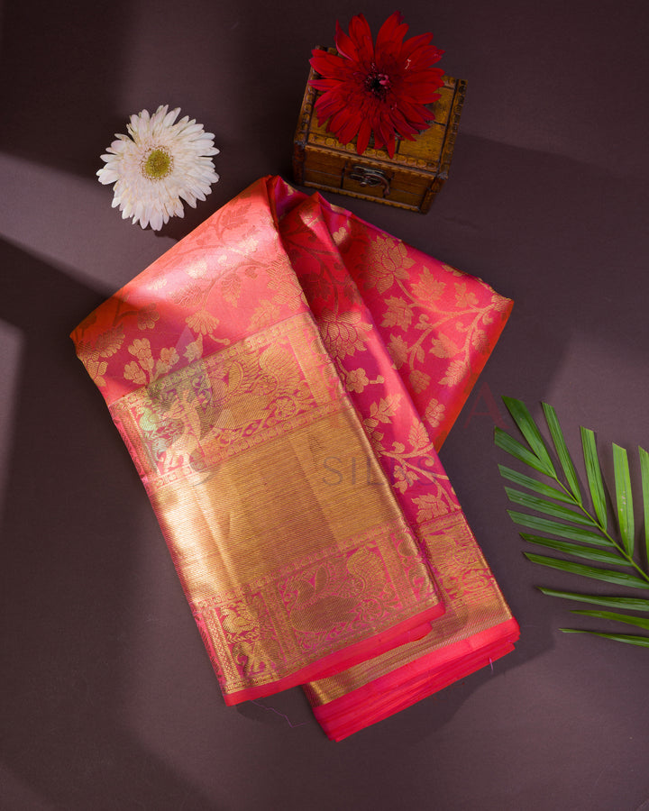 Orange Kanchipuram Silk Saree - TSW1082