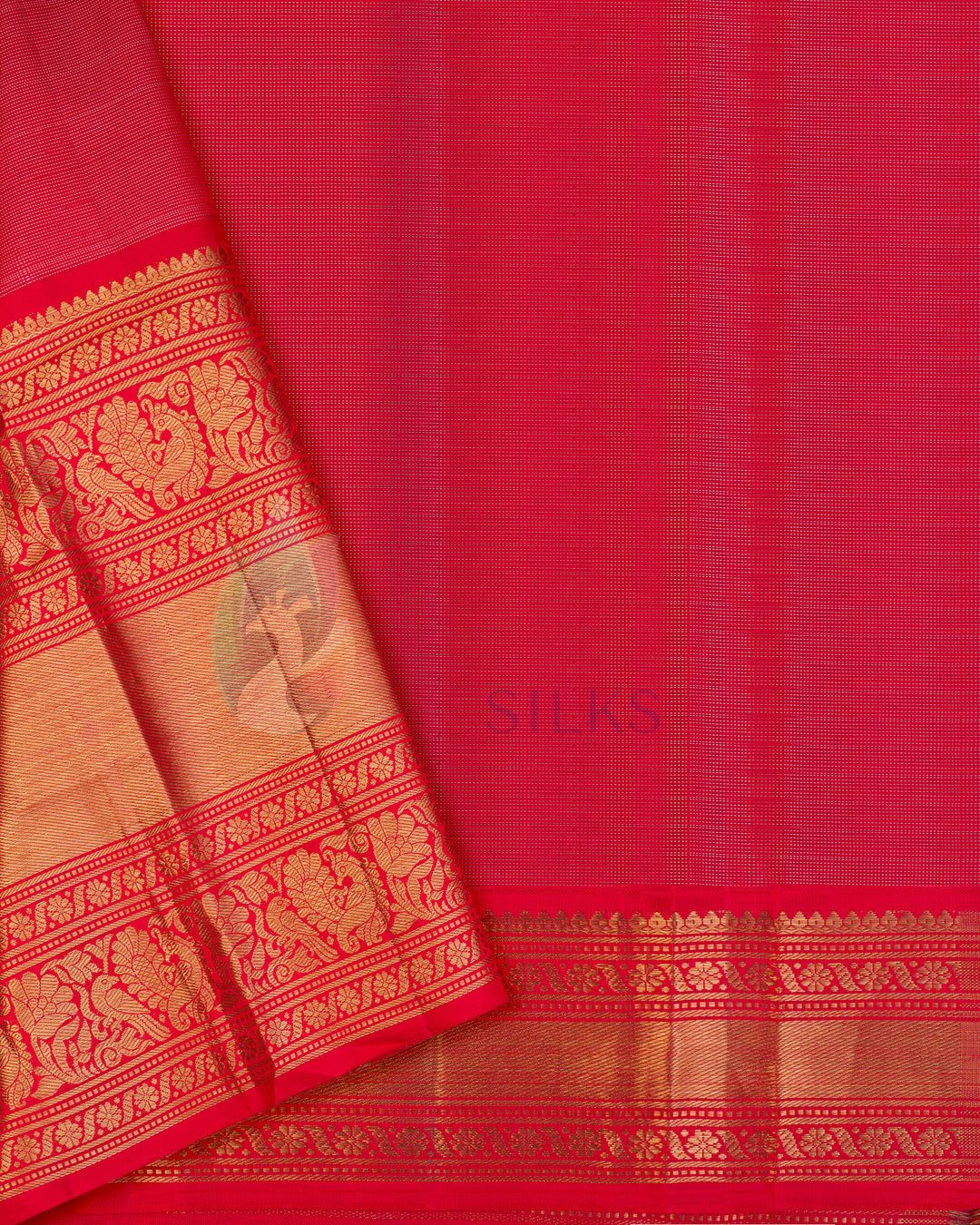 Yellow Korvai Kanchipuram Silk Saree With Pure Zari - TSW1220