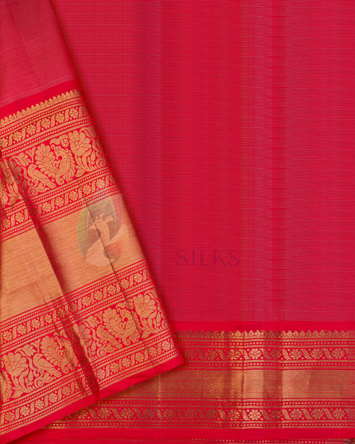 Yellow Korvai Kanchipuram Silk Saree With Pure Zari - TSW1220