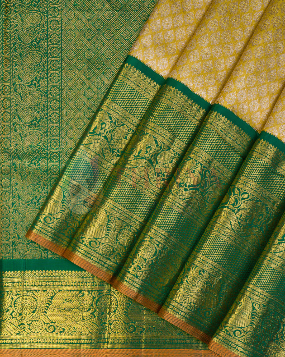 Yellow Kanchipuram Silk Saree With Pure Zari - TSW1221