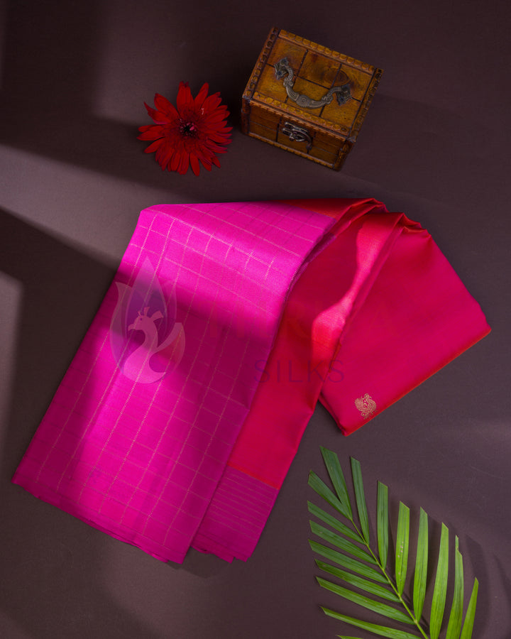 Pink Kanchipuram Silk Saree & 3G Zari - TSW1313