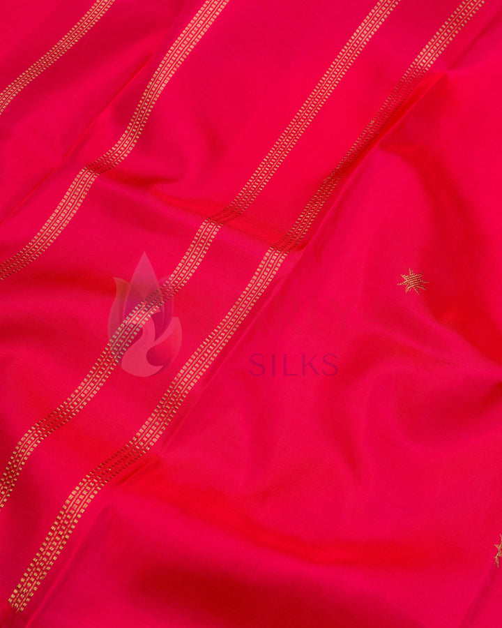Red-Pink Kanchipuram Silk Saree with 3G - TSW170402