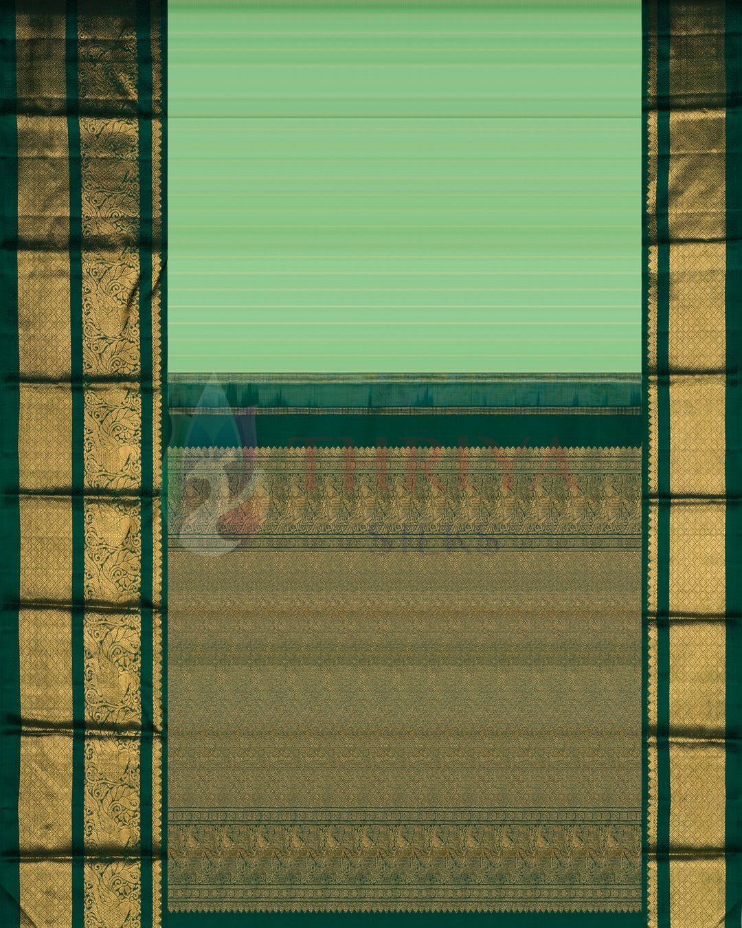 Green Kanchipuram Silk Saree WIth 2G - TSW201104