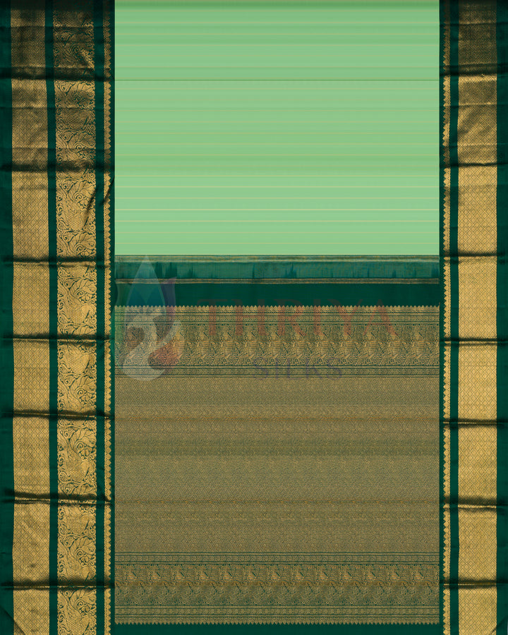 Green Kanchipuram Silk Saree WIth 2G - TSW201104