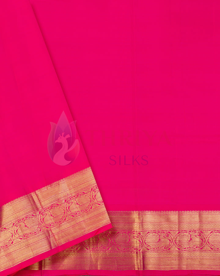 Pink Kanchipuram Saree with Zari Vanasingaram - BW2438(5)