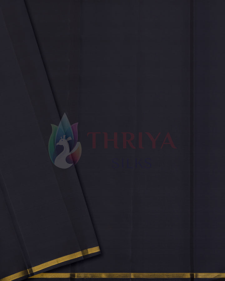 Dark Peach and Black Kanchipuram Silk Saree - TSW290501