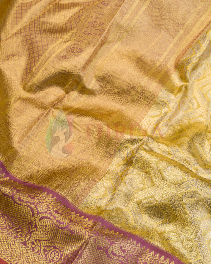 Tissue Gold  Korvai Kanchipuram  Silk Saree - TSW1107