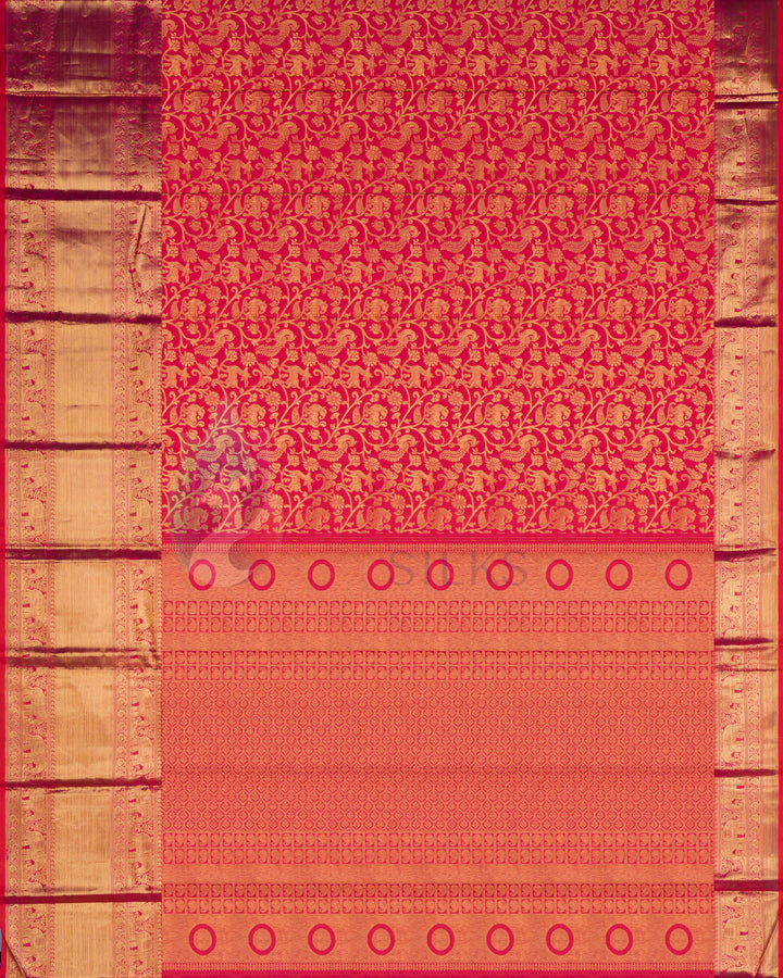 Orange Korvai Kanchipuram Silk Saree - BW2425(3)