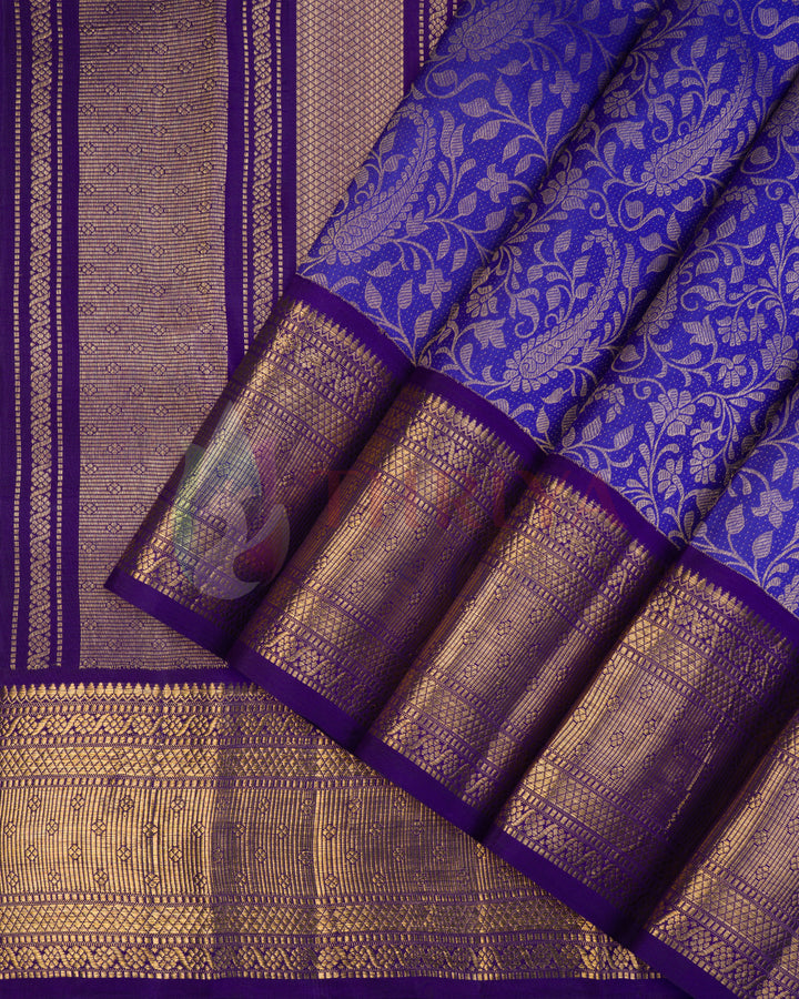 Purple Korvai Kanchipuram SIlk Saree with  2G Zari - TSW120103