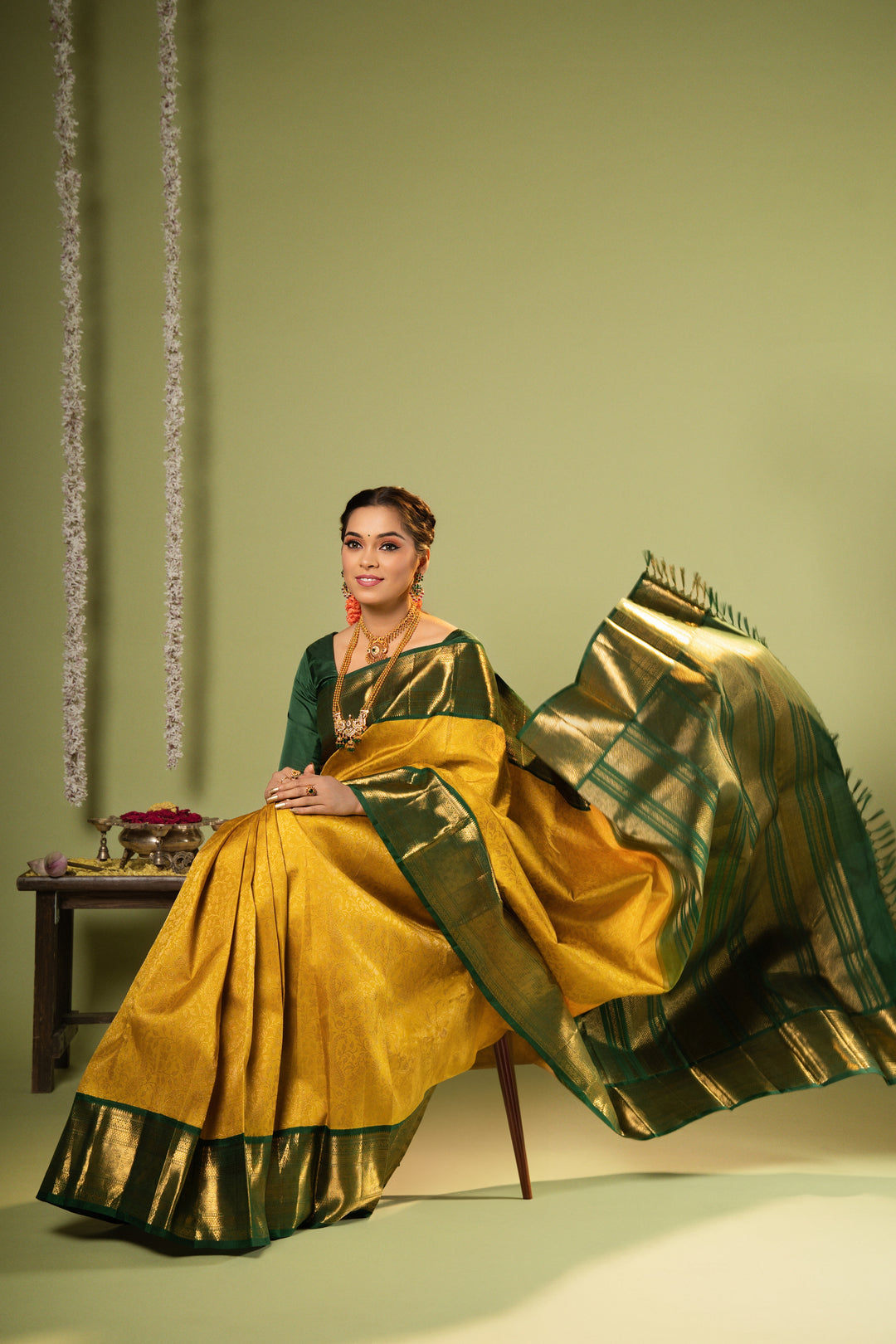 Yellow Korvai Kanchipuram Saree with 2g Zari - TSW121202