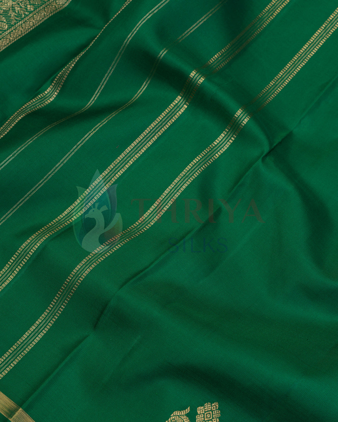 Green Kanchipuram Silk  Saree With 2G Zari  - TSW100401