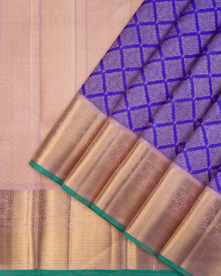 Light Purple Korvai Kanchipuram Silk Saree with 2G Zari - TS190603