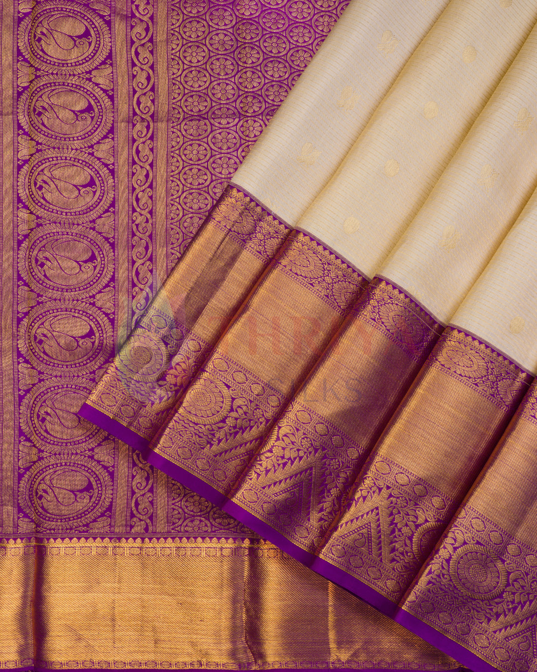 Sandal Kanchipuram Silk Saree - KWS8(4)