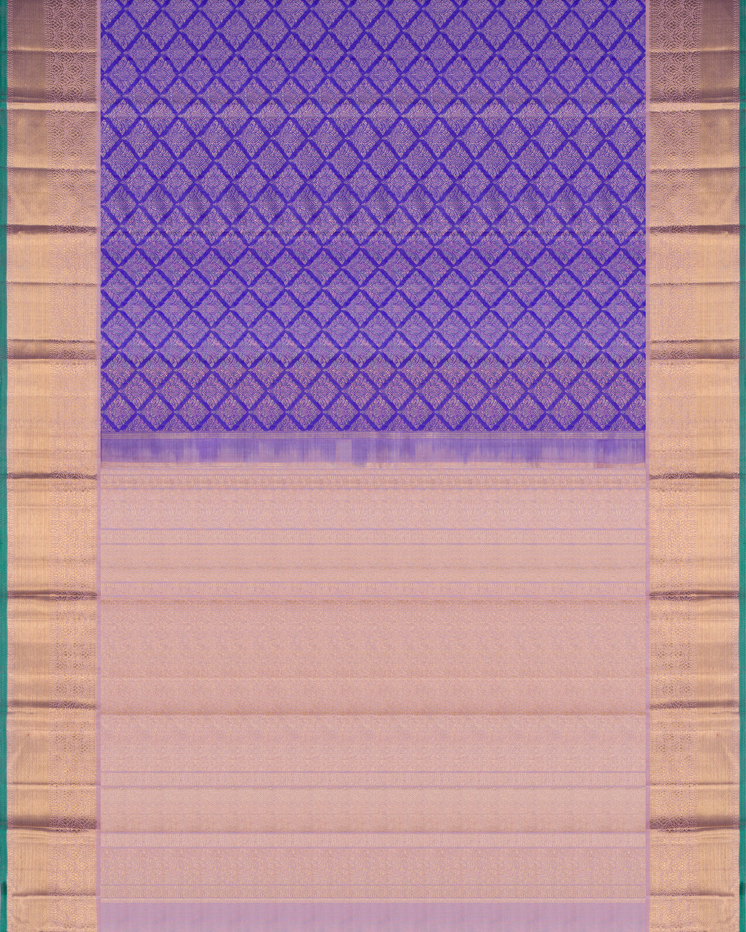 Light Purple Korvai Kanchipuram Silk Saree with 2G Zari - TS190603
