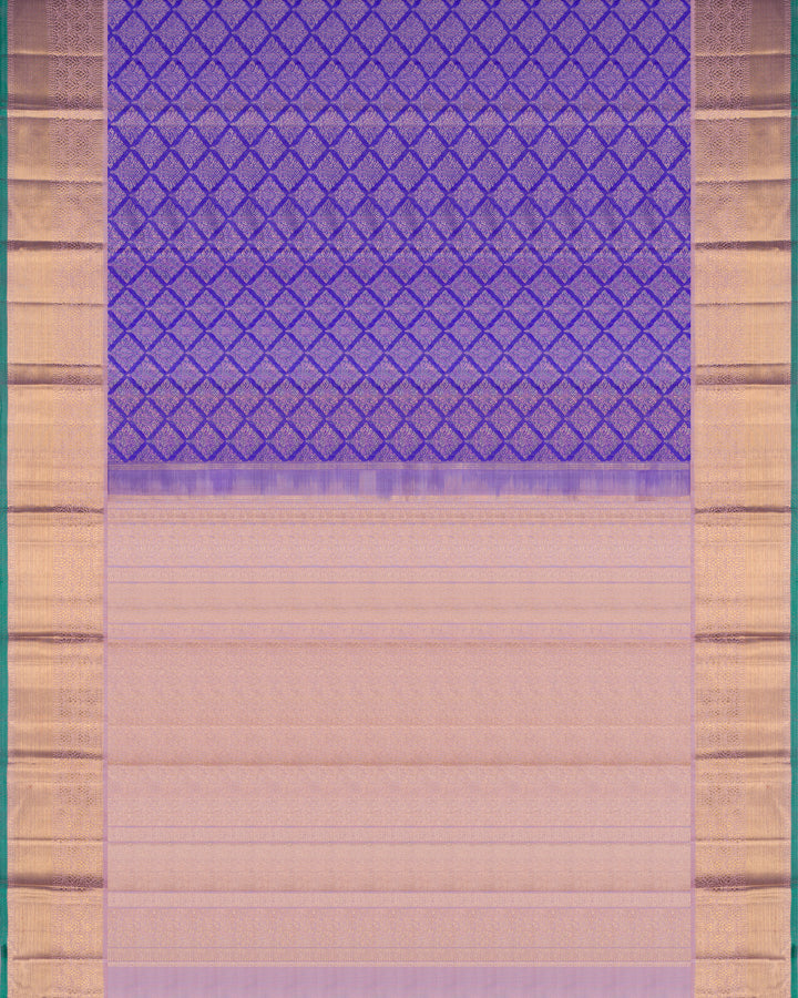 Light Purple Korvai Kanchipuram Silk Saree with 2G Zari - TS190603