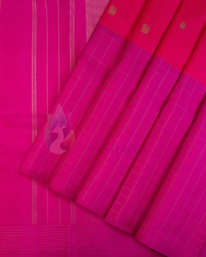 Pink Kanchipuram Silk Saree & 3G Zari - TSW1313