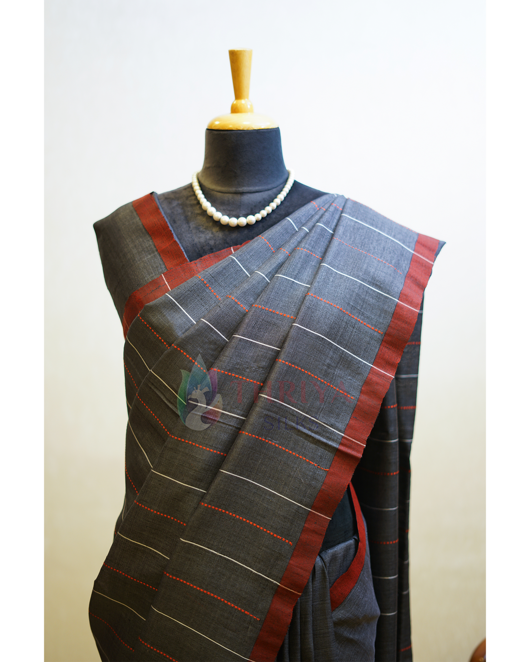 Grey Tussar Silk Saree - TSPQ280734