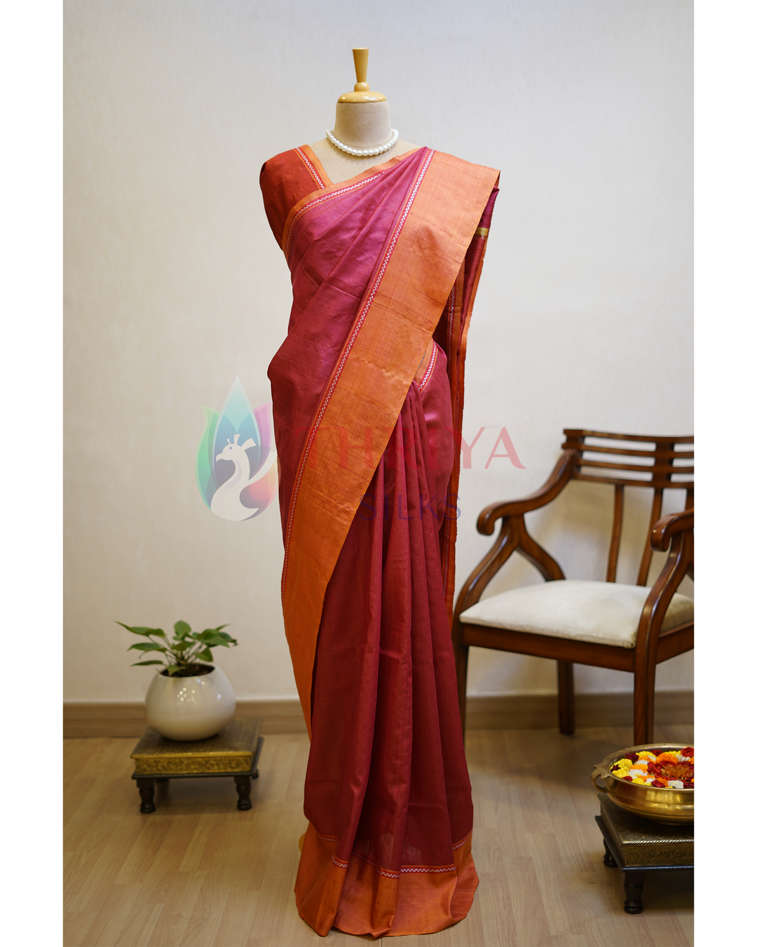 Pink Tussar Silk Saree - TSPQ280731