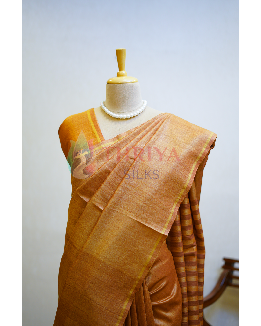 Mustard Yellow Tussar Silk Saree - TSPQ280705