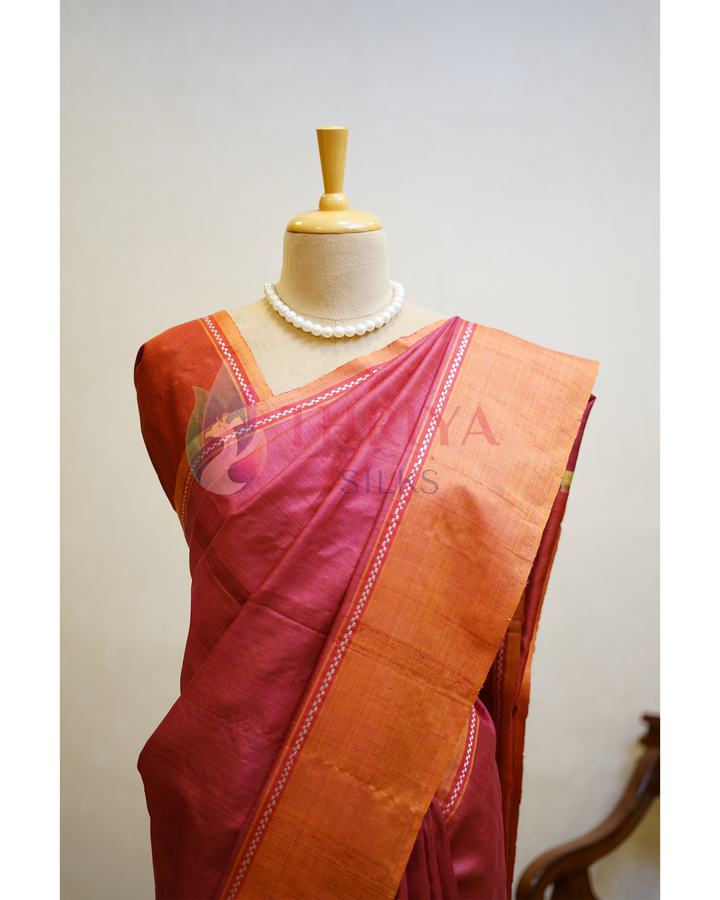 Pink Tussar Silk Saree - TSPQ280731
