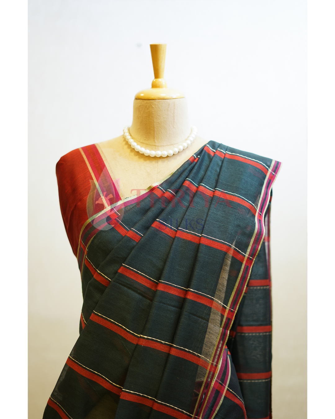 Bottle Green Tussar Silk Saree - TSPQ280733