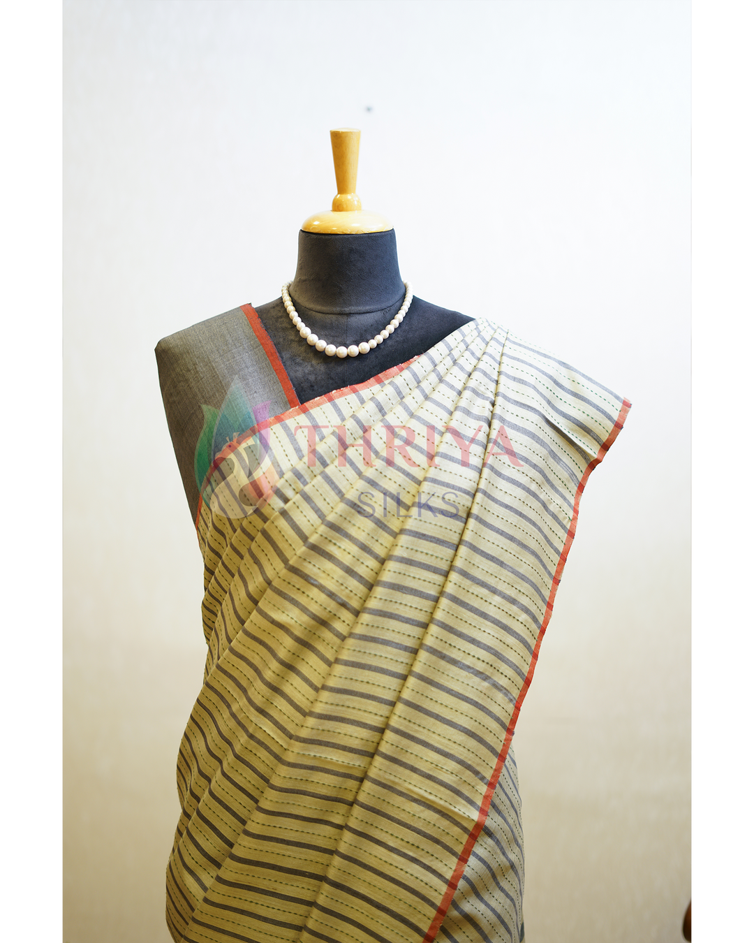 Cream Tussar Silk Saree - TSPQ280734