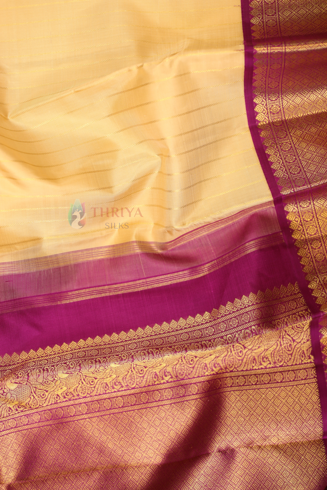Sandal & Magenta Kanchipuram Silk Saree With Pure Zari - TS190601(2)