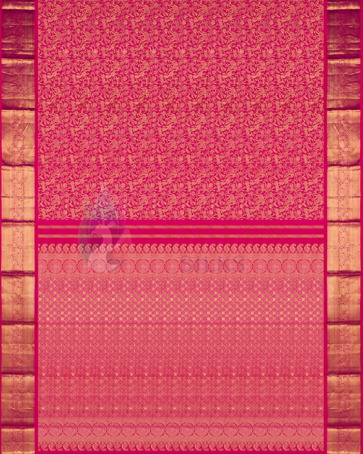 Pink Kanchipuram Saree with Zari Vanasingaram - BW2438(5)