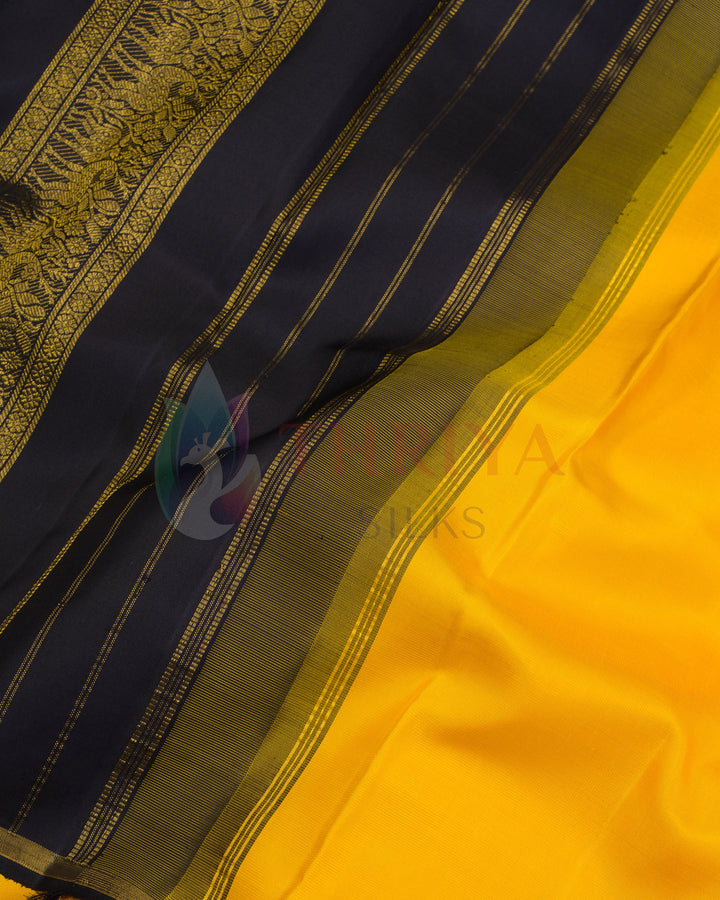 Yellow Kanchipuram Silk Saree With 2G - TSW180502