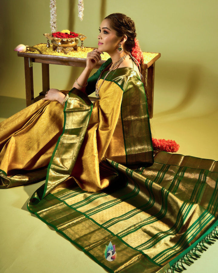 Yellow Korvai Kanchipuram Saree with 2g Zari - TSW121202
