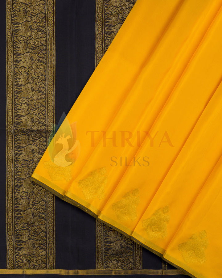 Yellow Kanchipuram Silk Saree With 2G - TSW180502