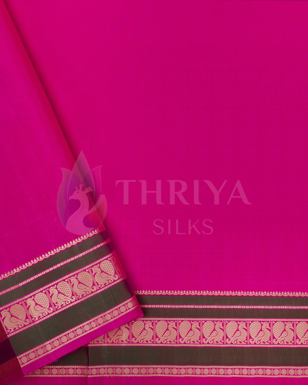 Pink blouse piece with gold zari border for yellow silk saree