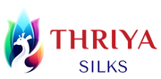 Thriya Silks brand logo featuring a colorful peacock design and stylized text.
