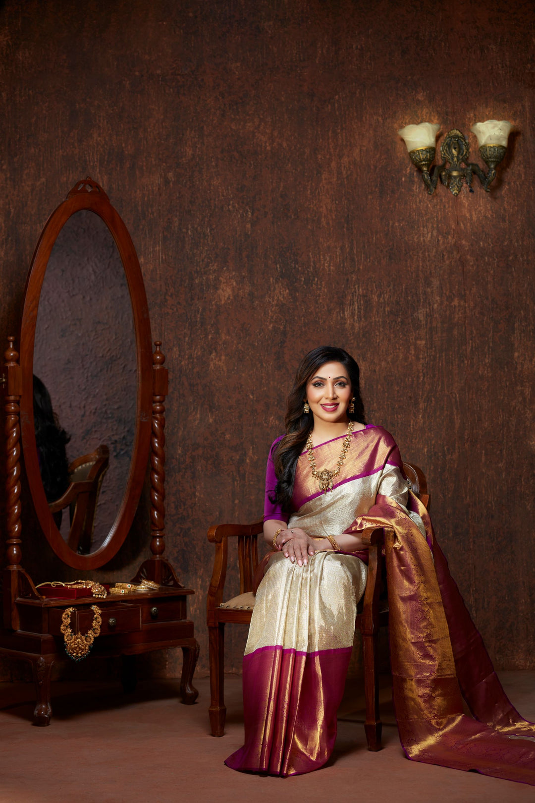 Half White Tissue Kanchipuram Silk Saree - TSW1326